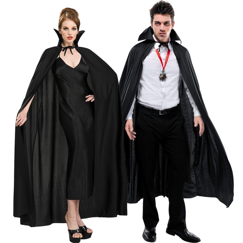 Amscan Full Length Black Cape Costume Accessory - Standard Size (Pack of 1) - Elegant, Mysterious Fabric Drape for Costumes & Occasions - Image 1