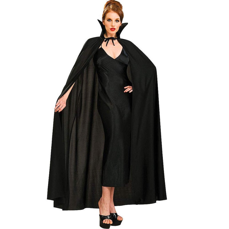 Amscan Full Length Black Cape Costume Accessory - Standard Size (Pack of 1) - Elegant, Mysterious Fabric Drape for Costumes & Occasions - Image 2