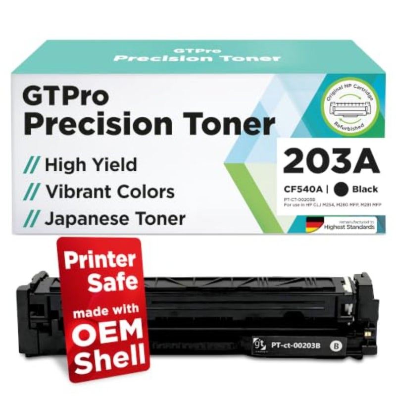 For HP LaserJet Pro MFP Series CLJ M254/M280mfp/M281mfp printers; recycled plastic; black; high-yield compatible toner with reliable page coverage - Image 1