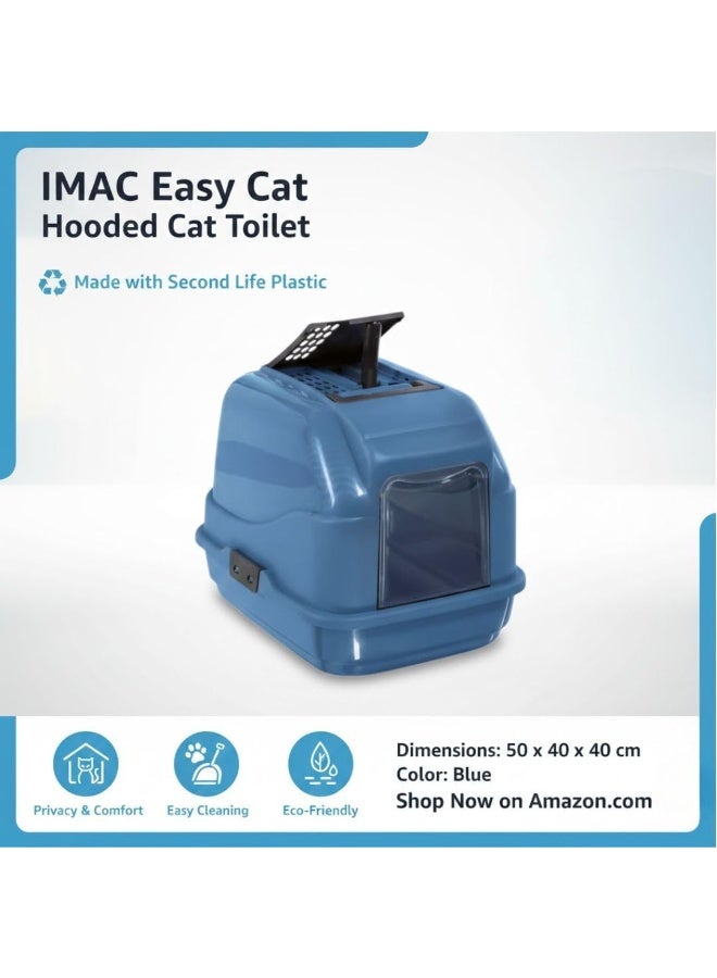 IMAC Easy Cat - Hooded Cat Toilets - Second Life Plastic -  50 x 40 x 40cm[Color - Blue, Dimension - 50 x 40 x 40cm] - Image 3