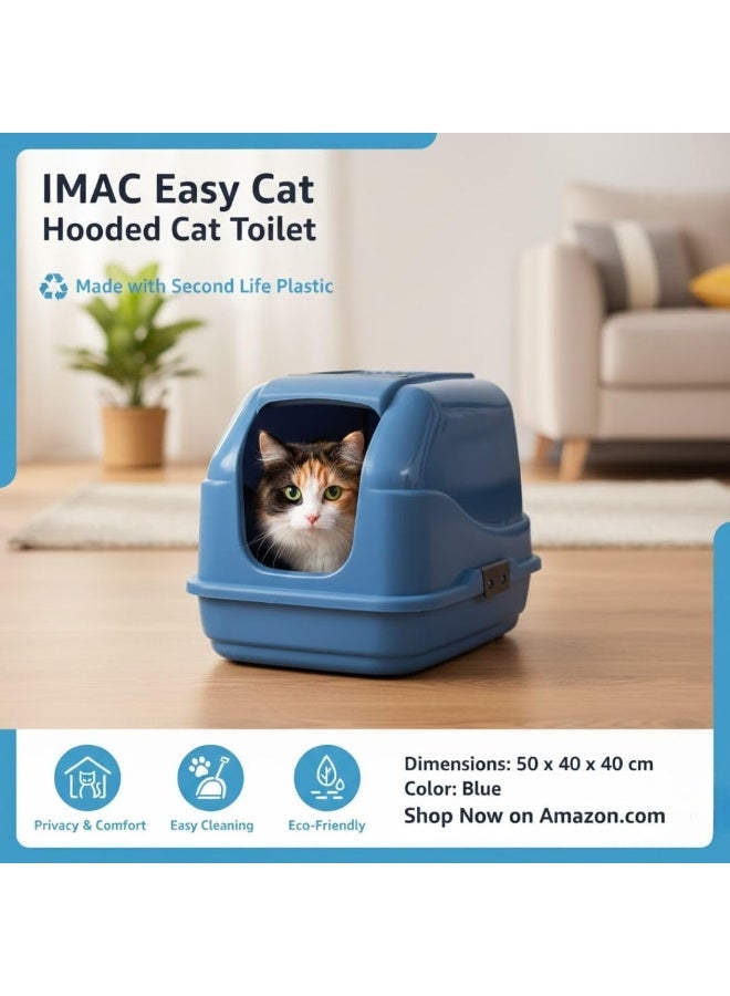 IMAC Easy Cat - Hooded Cat Toilets - Second Life Plastic -  50 x 40 x 40cm[Color - Blue, Dimension - 50 x 40 x 40cm] - Image 5