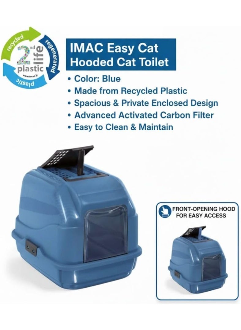 IMAC Easy Cat - Hooded Cat Toilets - Second Life Plastic -  50 x 40 x 40cm[Color - Blue, Dimension - 50 x 40 x 40cm] - Image 4