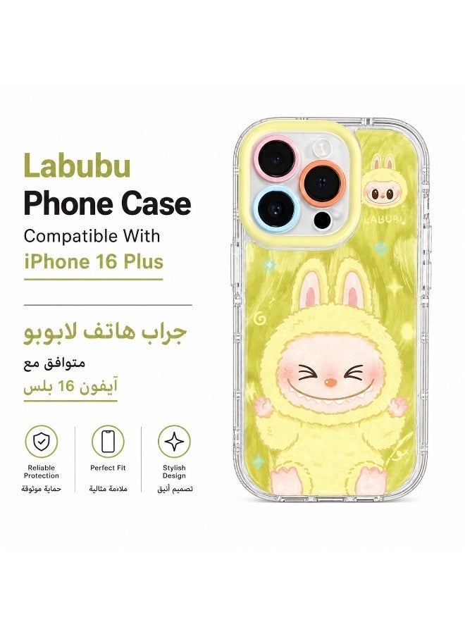 جراب لابوبو متوافق مع آيفون 16 بلس، كفر هاتف كرتوني لطيف شفاف للحماية، غطاء مقاوم للصدمات والخدوش بتصميم نحيف وأنيق للبنات والنساء - Image 1