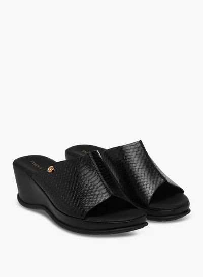 Paprika Women's Textured Slip-On Sandals with Wedge Heel