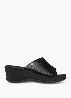 Paprika Women's Textured Slip-On Sandals with Wedge Heel  - Image 3