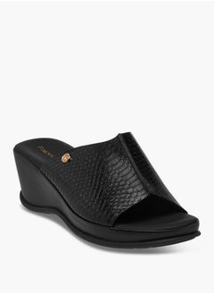 Paprika Women's Textured Slip-On Sandals with Wedge Heel  - Image 2