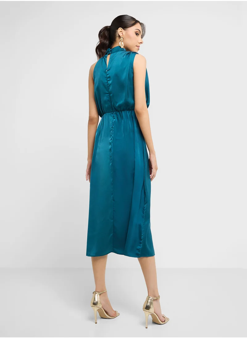 ايلا High Neck Satin Dress