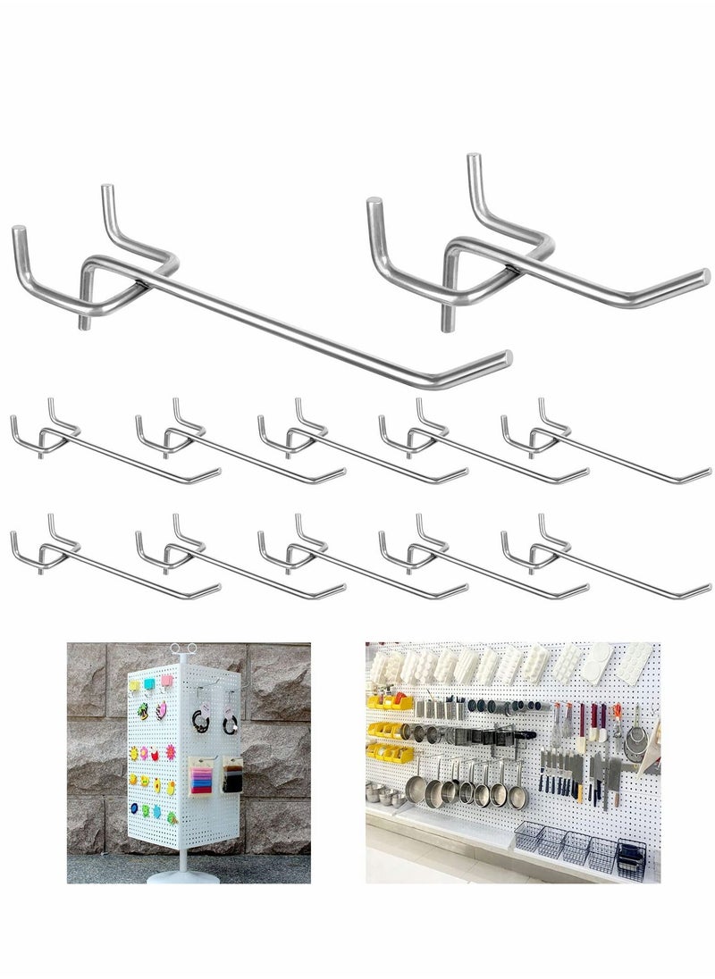 Y&D Pegboard Hooks, Peg Super Heavy Duty Metal Shelving with Ball Assortment Sturdy Fits 1/4” Garage Storage Organizer 10Packs 4 inch  - Image 1