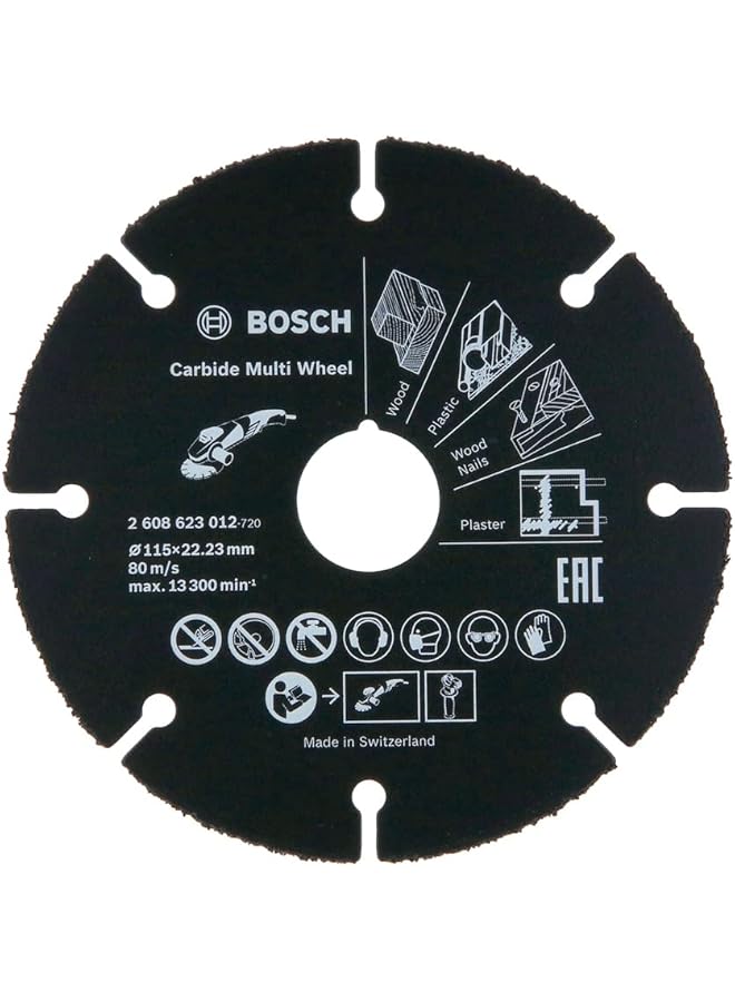 BOSCH Carbide Multi Wheel Cutting Disc Provides A Durable And Safe Work Performance On Multi Material For Small Angle Grinders 1Piece 115 Mm Diameter - Image 1