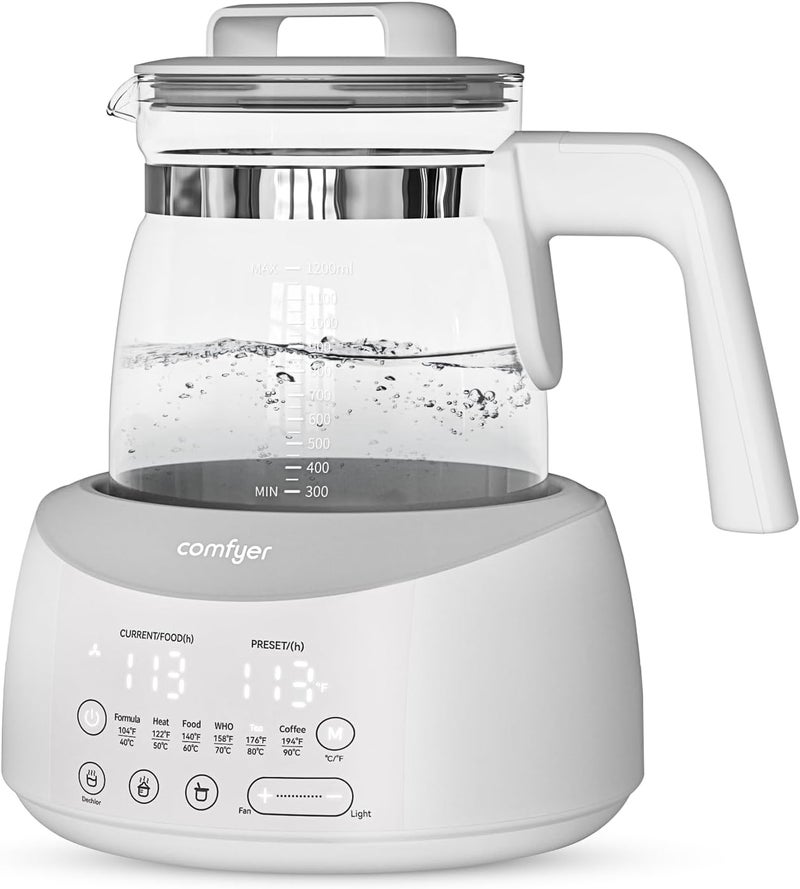 Comfyer Bottle Warmer comfyer Baby Bottle Warmer with Night Light  Faster Cooling Fan Instantly Water Warmer Tea Kettle Electric with 6 Temperature Control Presets Feed Baby More Easier and Healthier - Image 1