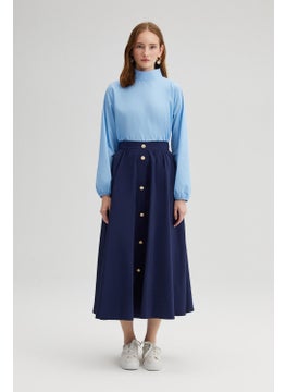 Touche Gold Buttoned Cupra Skirt  - Image 1