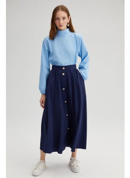 Touche Gold Buttoned Cupra Skirt  - Image 2