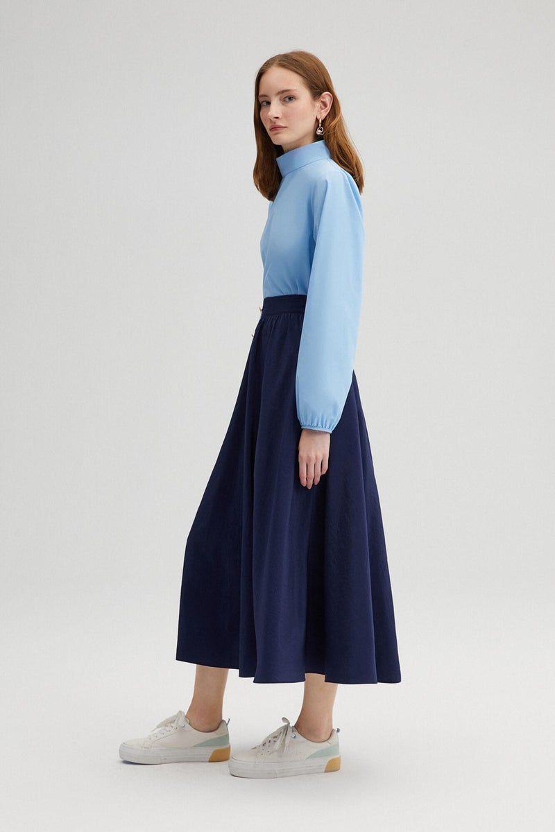 Touche Gold Buttoned Cupra Skirt  - Image 5