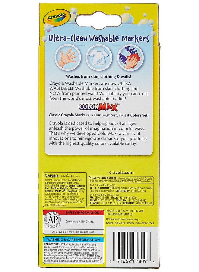 Crayola Ultra Clean Washable Markers, Fine Line , School Supplies, 8 Count - Image 2