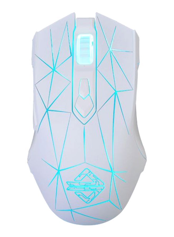 NIBEMINENT Ergonomic Design Wired Gaming Mouse White/Blue