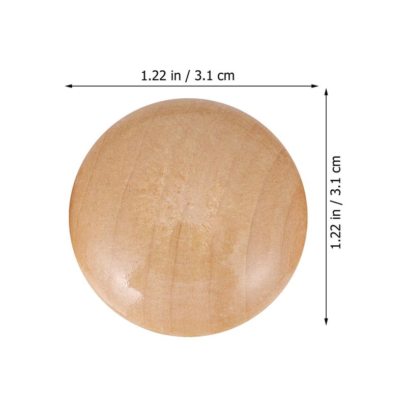 16Pcs Solid Wood Cabinet Knobs Round Drawer Pulls Single Hole Kitchen Wardrobe Handles - Image 3