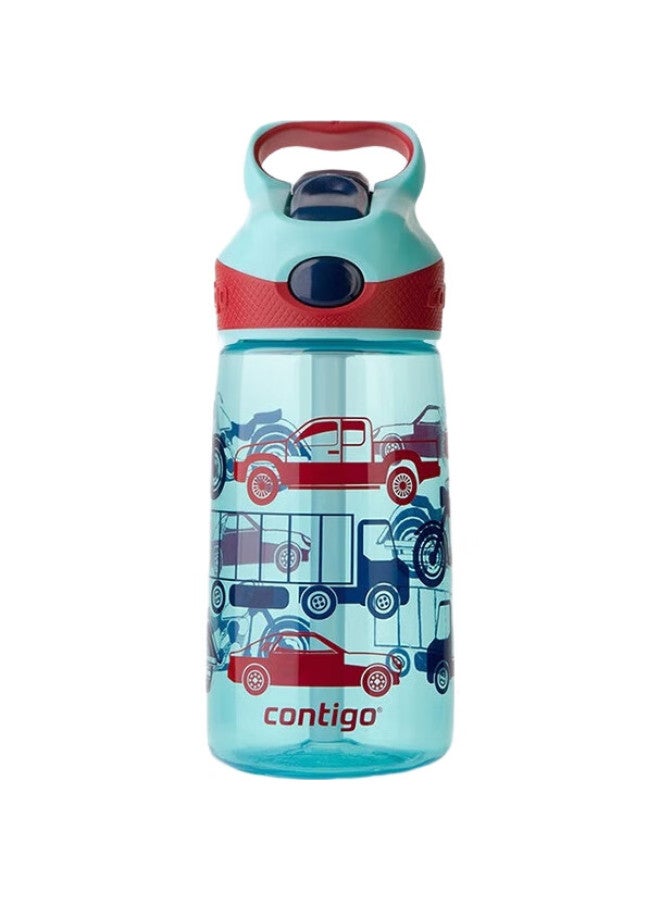 Contigo Children'S Straw Water Bottle, Sports Plastic Straw Cup, 450Ml, Cars, Hbc-Str018 - Image 1