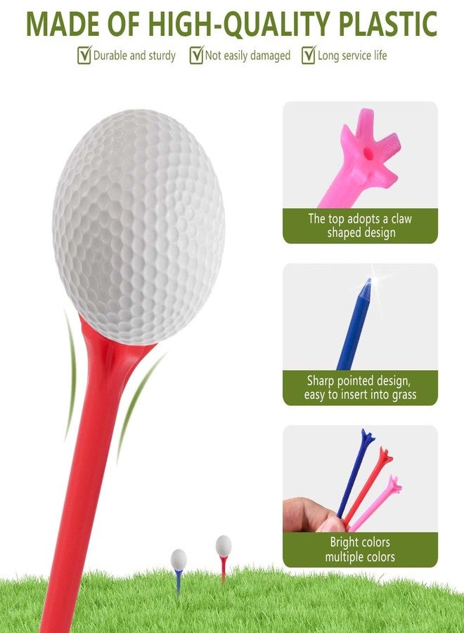 KISEER 100 Pack Assorted Colors Professional Durable 2 3/4 Inch Plastic Golf Tees Bulk (Random Colors) - Image 3