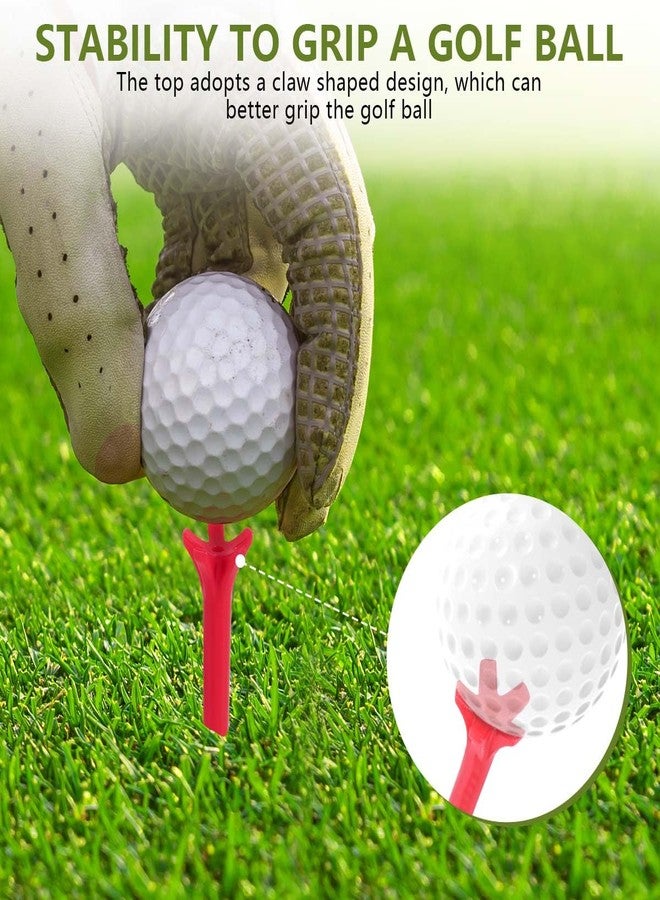 KISEER 100 Pack Assorted Colors Professional Durable 2 3/4 Inch Plastic Golf Tees Bulk (Random Colors) - Image 4