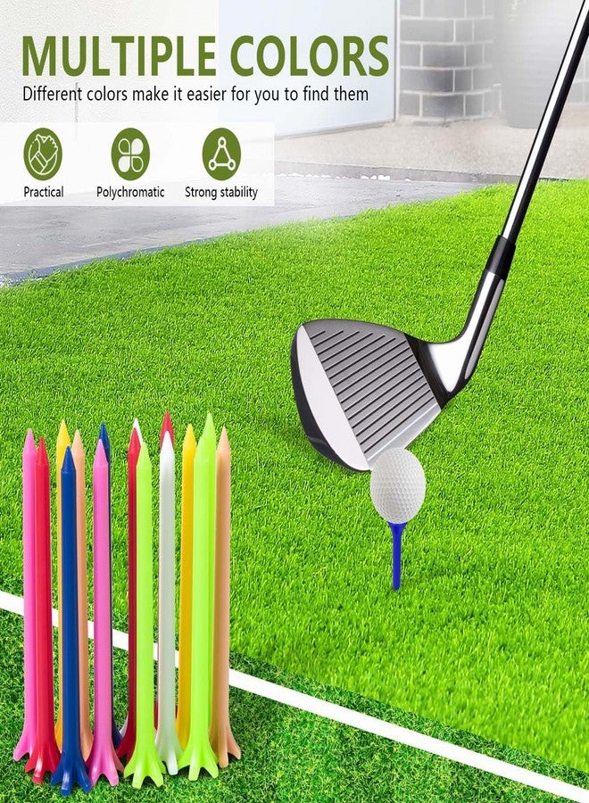 KISEER 100 Pack Assorted Colors Professional Durable 2 3/4 Inch Plastic Golf Tees Bulk (Random Colors) - Image 5