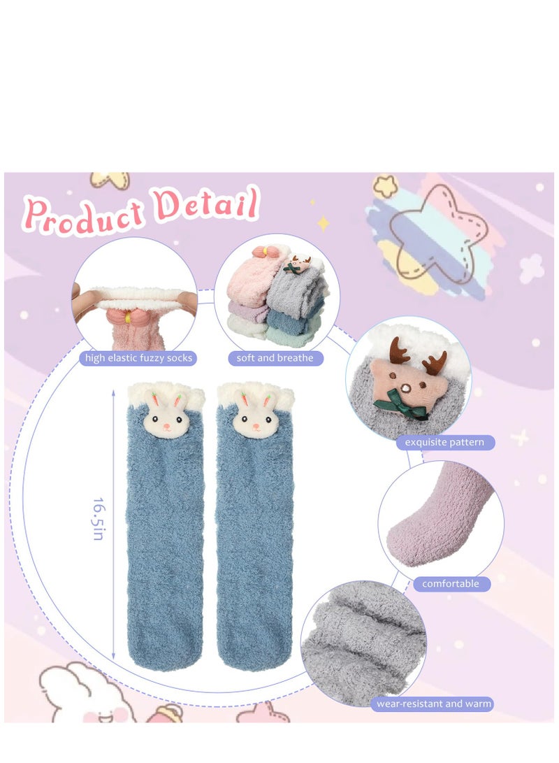 KASTWAVE 12 Pairs Womens Fuzzy Socks Soft Fluffy Socks Winter Warm Socks Cute Slipper Socks for Women Girls Gifts - Image 3