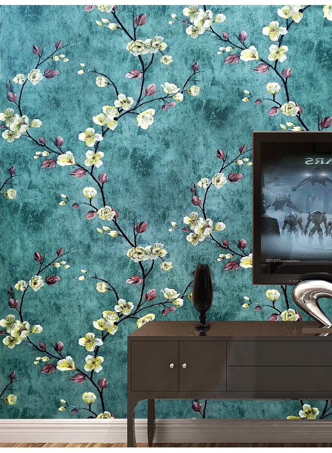 Anna Dark Green PVC 3D Embossed Flower Pattern Self-Adhesive Wallpaper for Home Decor - Image 2