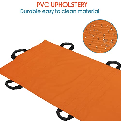 KosmoCare Nylon Foldable Soft Stretcher With Safety Belt, Emergency Portable Stretcher For Patient With Handle & Carrying Case Size 180 Cms X 63 Cms, Orange - Image 3