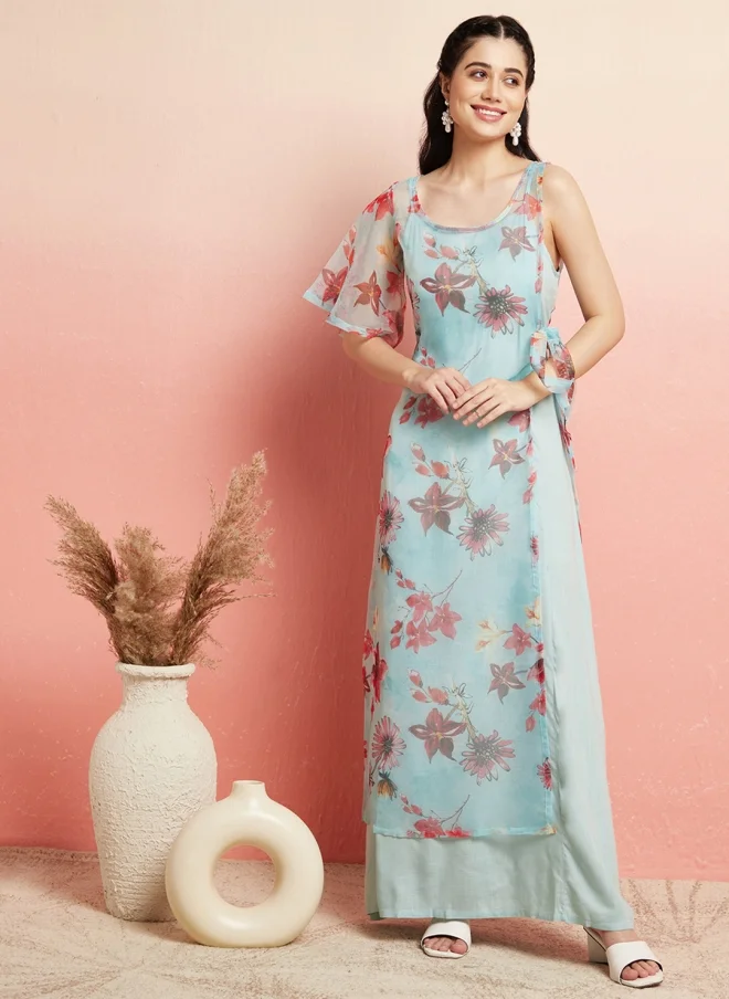 AKS Floral Printed Maxi Dress for Women