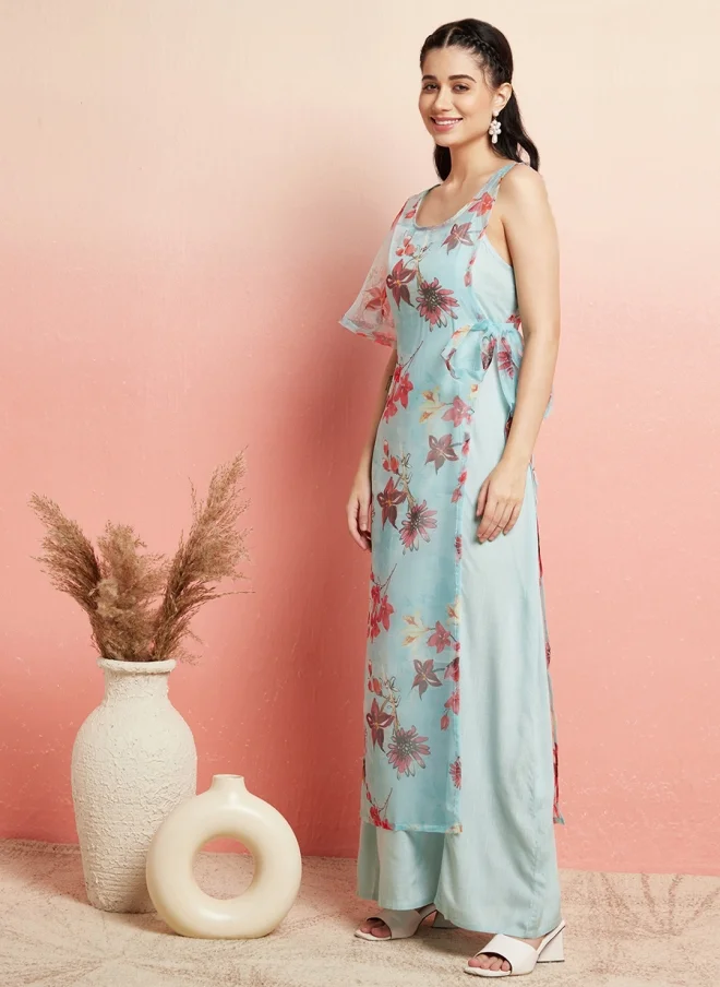 AKS Floral Printed Maxi Dress for Women