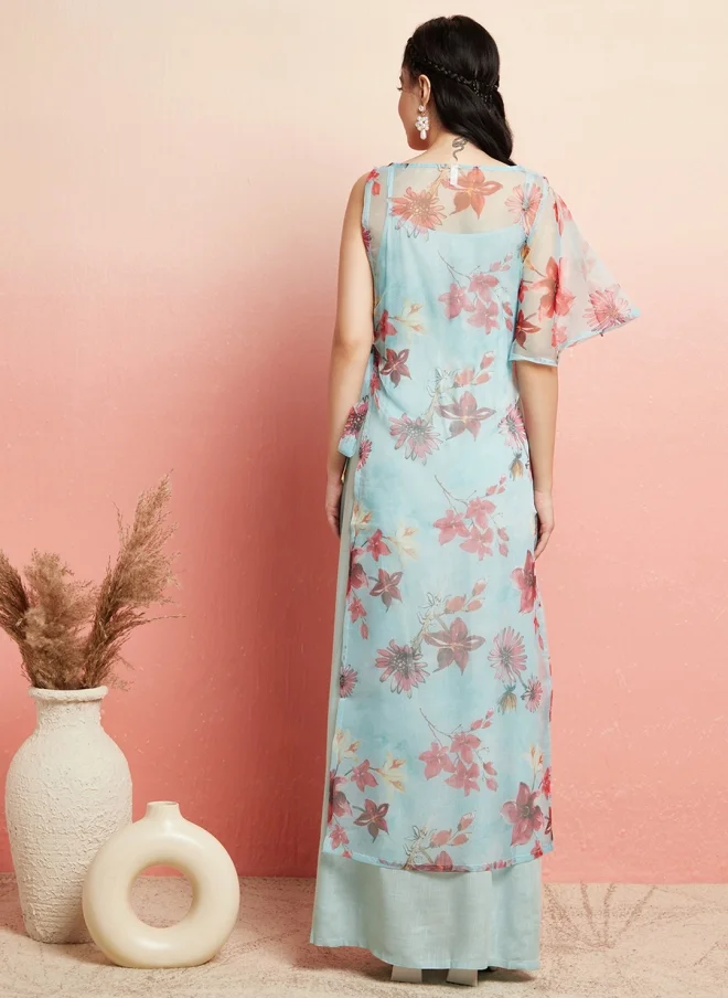 AKS Floral Printed Maxi Dress for Women