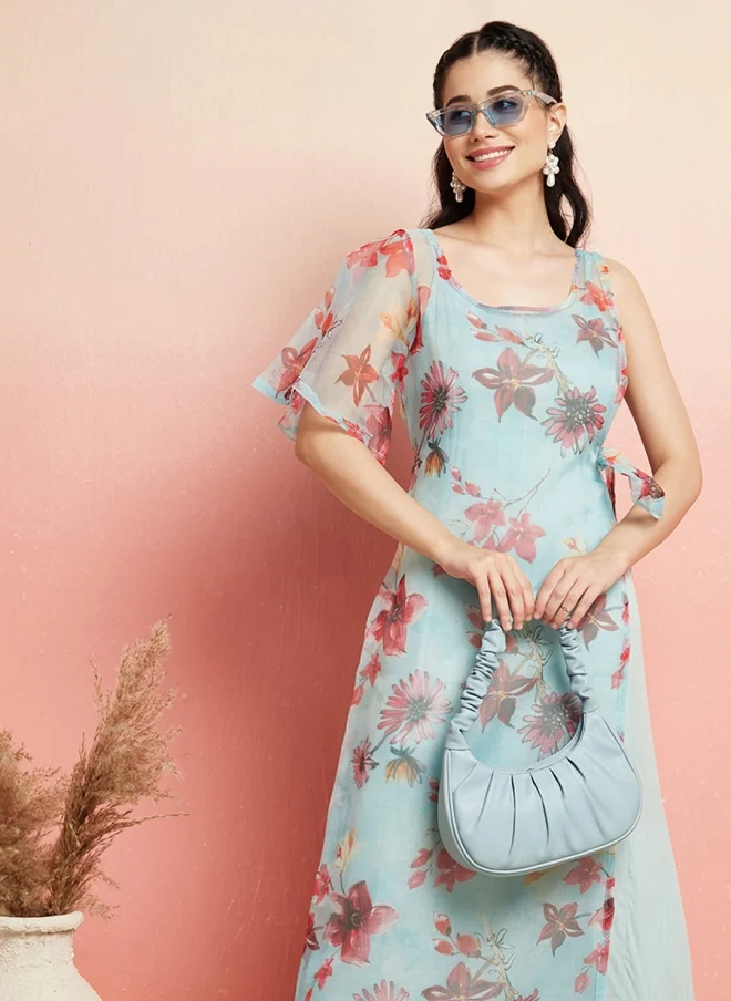 AKS Floral Printed Maxi Dress for Women