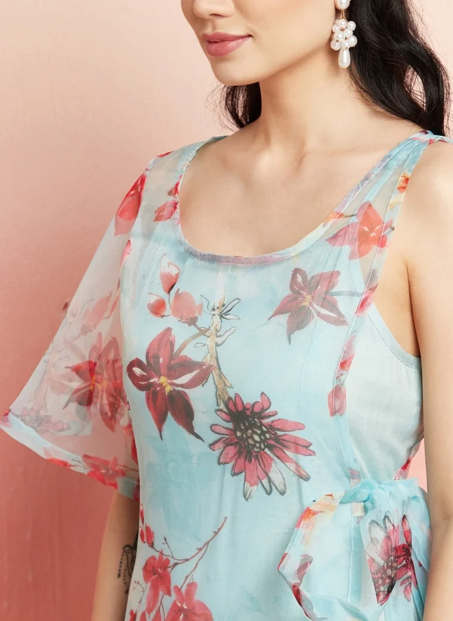 AKS Floral Printed Maxi Dress for Women