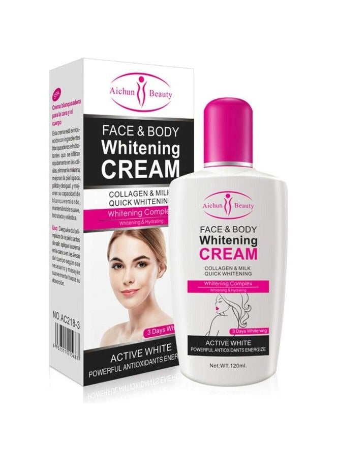 Aichun beauty 3 DAY Quick Complex Collagen Milk Face & Body Cream - 120ml  - Image 1
