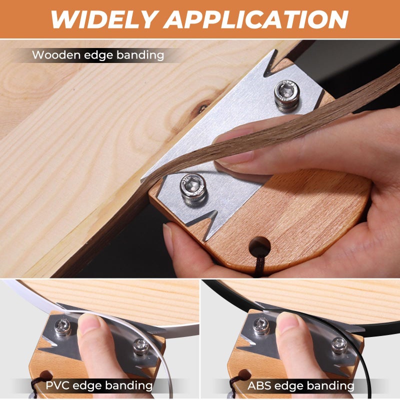 Swozzto Edge Banding Trimmer for Woodworking & 1PCS Replacement Blade,Edge Corner Planer with Hanging Strap,Edge Banding Cutter,Hand Planer Edge Bander,for Deburring, Chamfering and Trimming - Image 2
