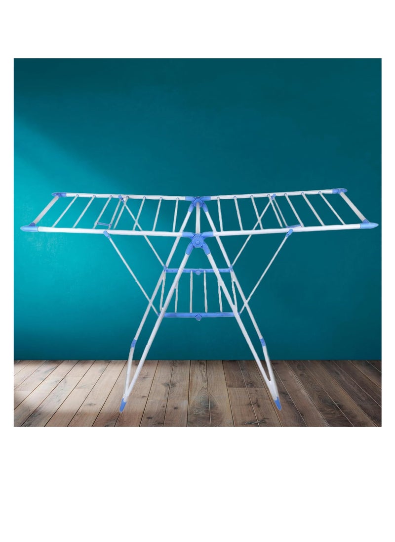 Foldable Cloth Dryer Hanger 62x106CM Compact Laundry Drying Rack Space-Saving Design Rust Resistant Indoor Outdoor Use Lightweight & Portable with Non Slip Feet