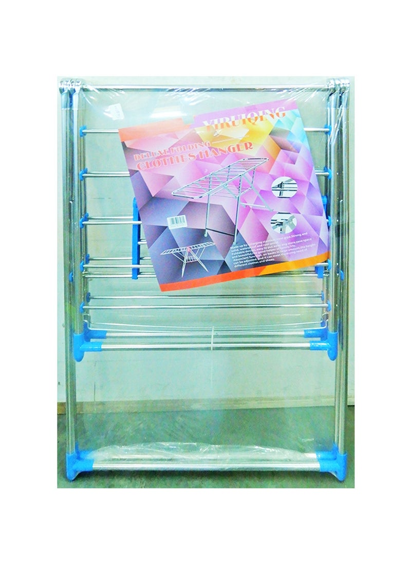 Foldable Cloth Dryer Hanger 62x106CM Compact Laundry Drying Rack Space-Saving Design Rust Resistant Indoor Outdoor Use Lightweight & Portable with Non Slip Feet