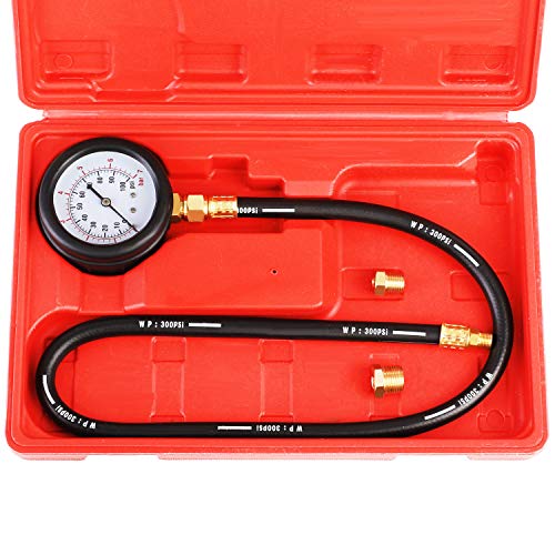 JIFETOR Oil Pressure Tester Kit, Professional Engine Diagnostic Test, 100PSI Pressure Gauge Tool with Hose Adapter for Truck Car ATV - Image 1