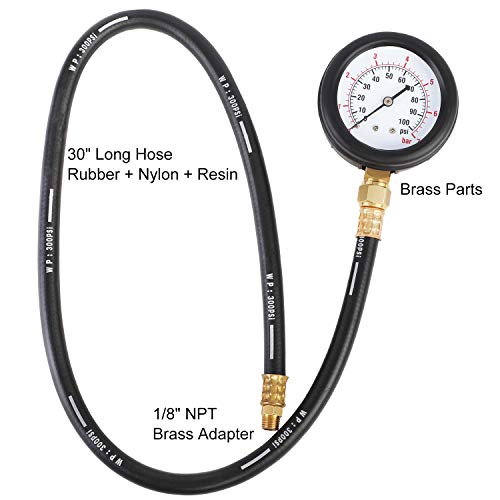 JIFETOR Oil Pressure Tester Kit, Professional Engine Diagnostic Test, 100PSI Pressure Gauge Tool with Hose Adapter for Truck Car ATV - Image 3