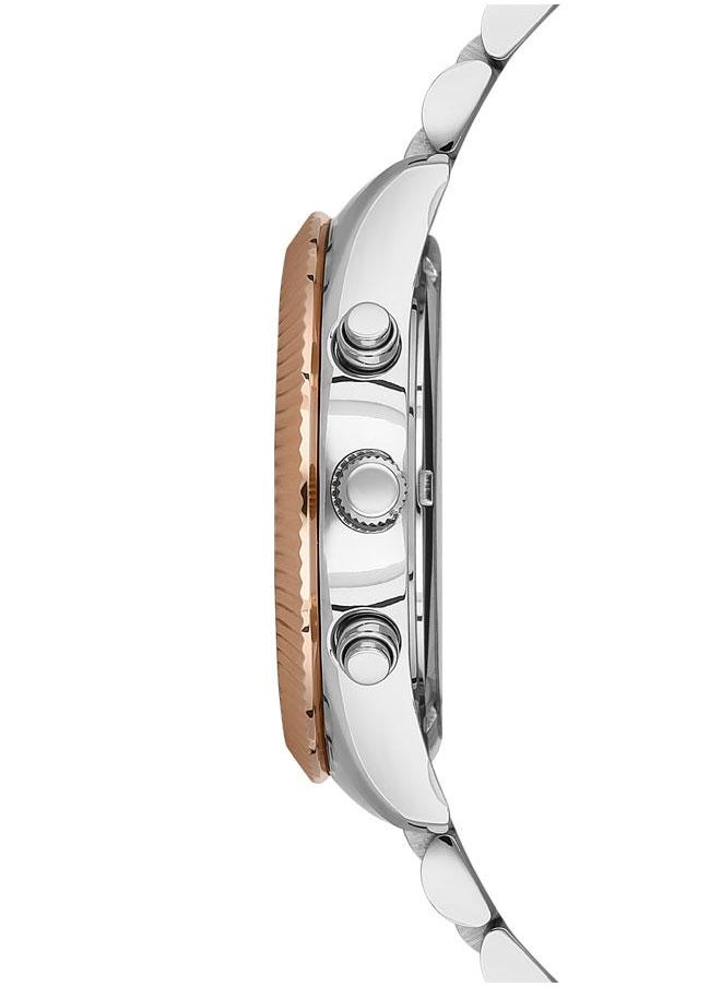 U.S. Polo Assn. U.S. Polo Assn. Crossing 38mm Ladies' Watch with Classic Silver Dial, Rose Gold Etched Bezel & Dual-Toned Bracelet - USPA2040-02, Perfect Blend of Sophistication and Style  - Image 2
