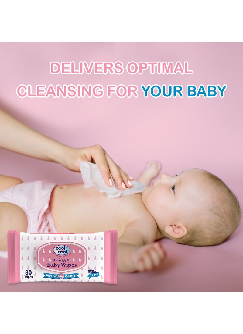 Cool & Cool Baby Wipes Aloe Vera Ultra Soft And Gentle 4 x 72 Wipes  - Image 3
