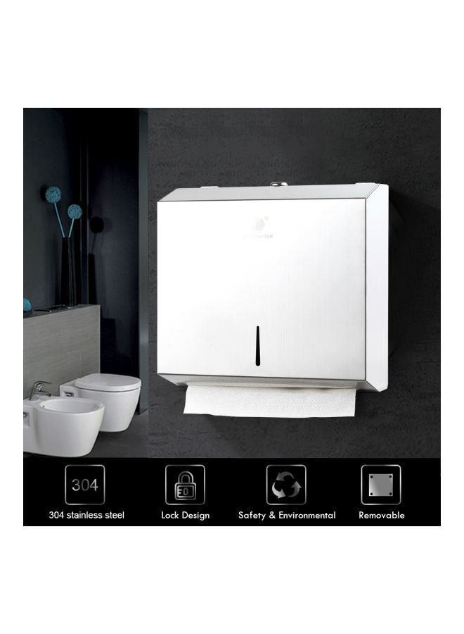 Aknur موزع مناديل ورقية يثبت على الجدار فضي 10.1x10.24x3.94بوصة - Image 2