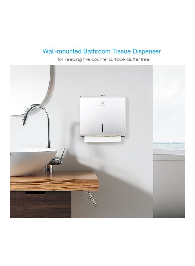 Aknur موزع مناديل ورقية يثبت على الجدار فضي 10.1x10.24x3.94بوصة - Image 3