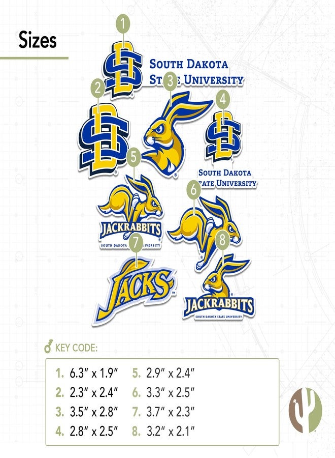 Desert Cactus South Dakota State University Sticker SDA Sticker Vinyl Decals Laptop Water Bottle Car Scrapbook Sheet T2 (Type 2) - Image 3
