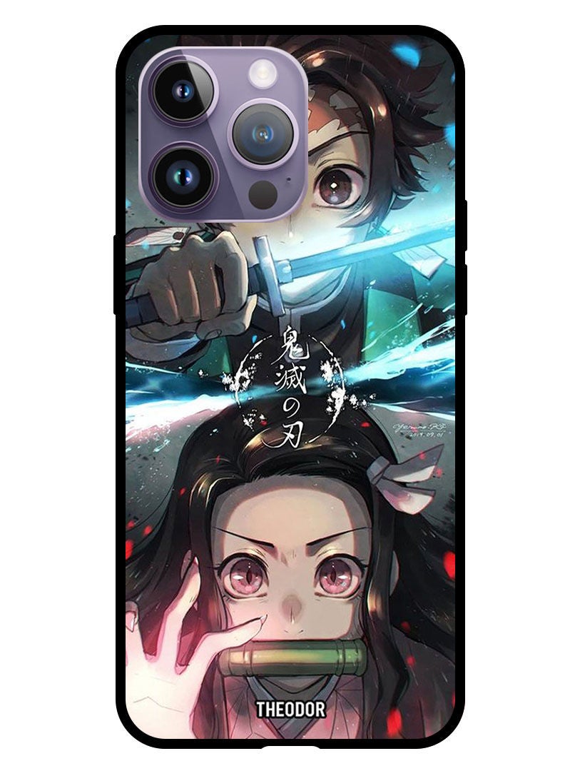 Theodor Protective Case Cover For Apple iPhone 14 Pro 6.1" 2022 Animation Tanjiro And Nezuko - Image 1