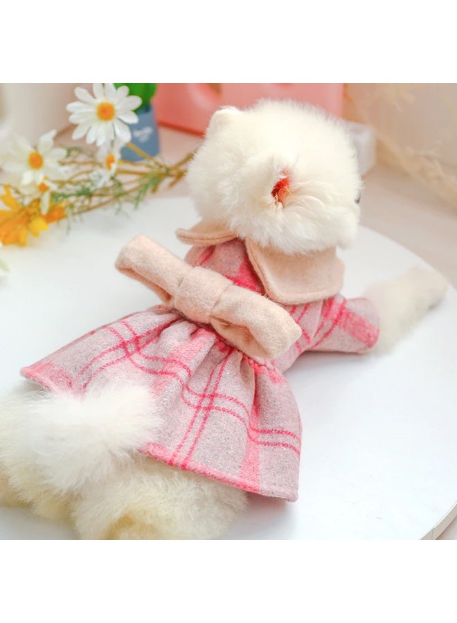 Sweet Cathy Pet Cat Dog Dress Apparel Luxury Clothes Doll Collar Woolen Skirt Cute Clothing Costume - Image 5