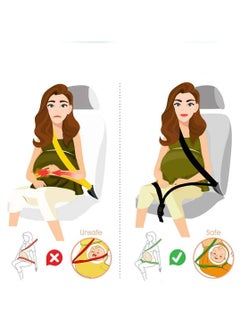 CMGTYYD CMGTYYD Pregnancy Car Seat Belt Adjuster, Maternity Car Belt Adjuster, Strong Metal Car Pregnant Belt for Expectant Mothers, Comfort & Safety to Protect Unborn Baby - Black  - Image 4