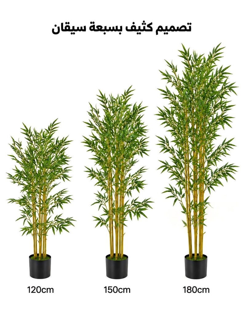 Zvezvia Artificial Bamboo Tree – Faux Bamboo Plant with Real Touch Technology, 7 Trunks, Ideal for Home Office, Living Room, and Indoor Decoration – Evergreen Greenery for Any Space - Image 5