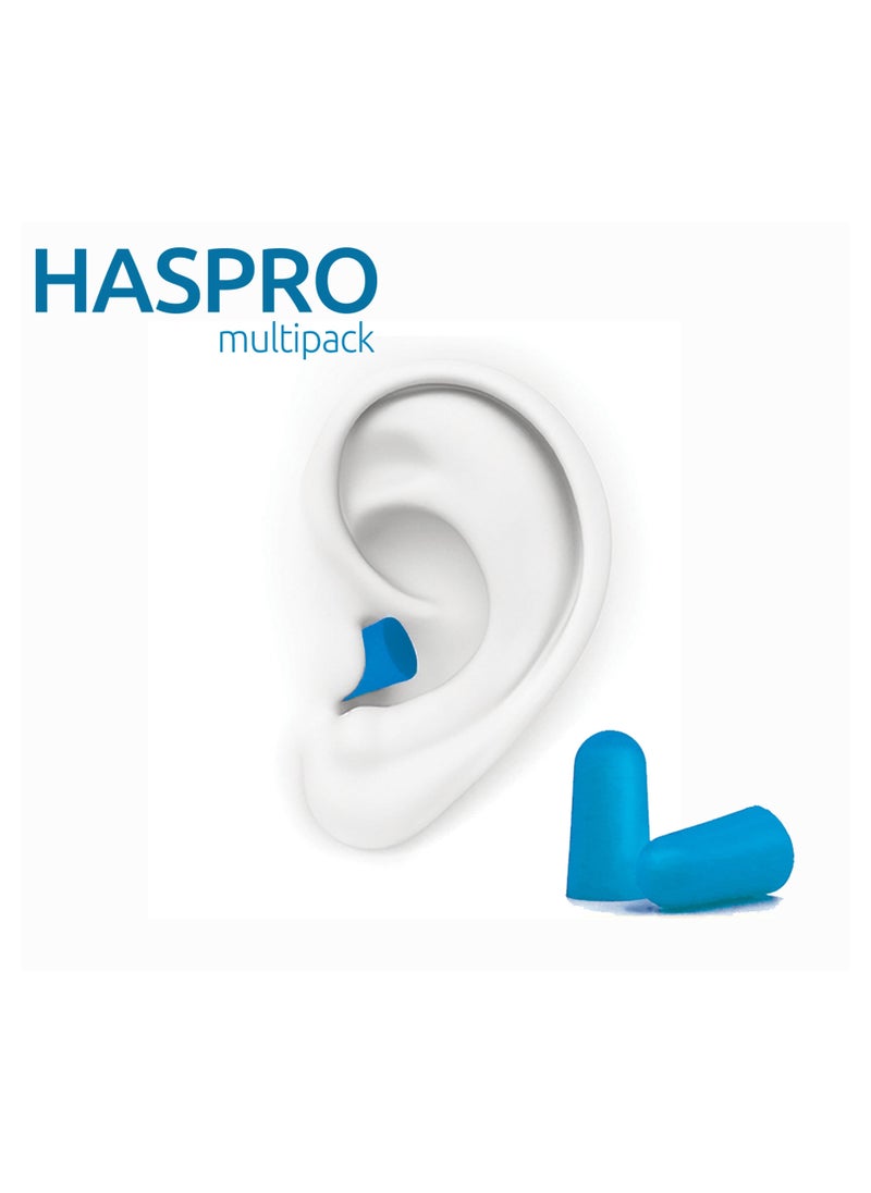 HASPRO - HASPRO [50 PAIRS] Eco-Friendly Bulk Pack, Ultra Soft Foam Earplugs in GIGA Tube with Carry Case, Best Earplugs for Noise Canceling, Snoring, Work, DIY, Noise Reduction SNR 38dB (Blue) - Image 1