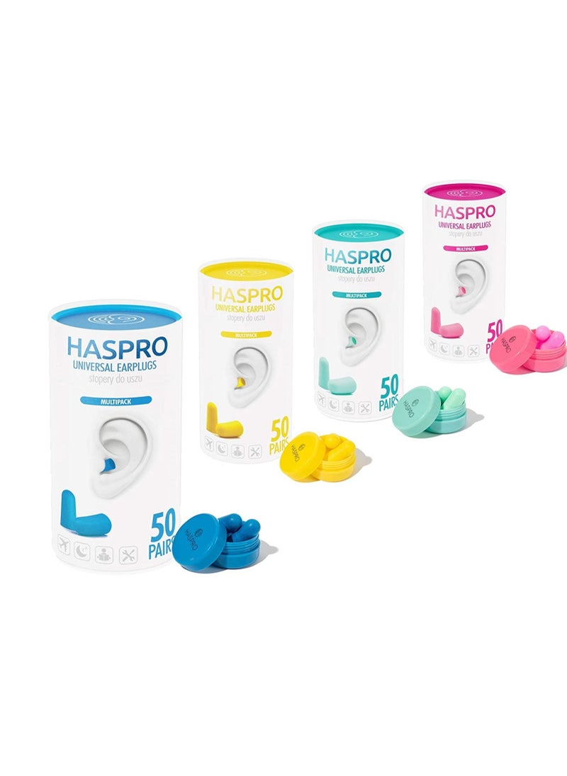 HASPRO - HASPRO [50 PAIRS] Eco-Friendly Bulk Pack, Ultra Soft Foam Earplugs in GIGA Tube with Carry Case, Best Earplugs for Noise Canceling, Snoring, Work, DIY, Noise Reduction SNR 38dB (Blue) - Image 1