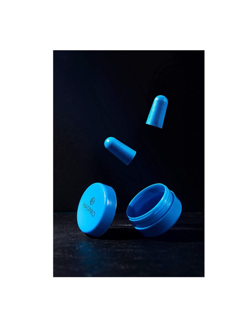 HASPRO - HASPRO [50 PAIRS] Eco-Friendly Bulk Pack, Ultra Soft Foam Earplugs in GIGA Tube with Carry Case, Best Earplugs for Noise Canceling, Snoring, Work, DIY, Noise Reduction SNR 38dB (Blue) - Image 1